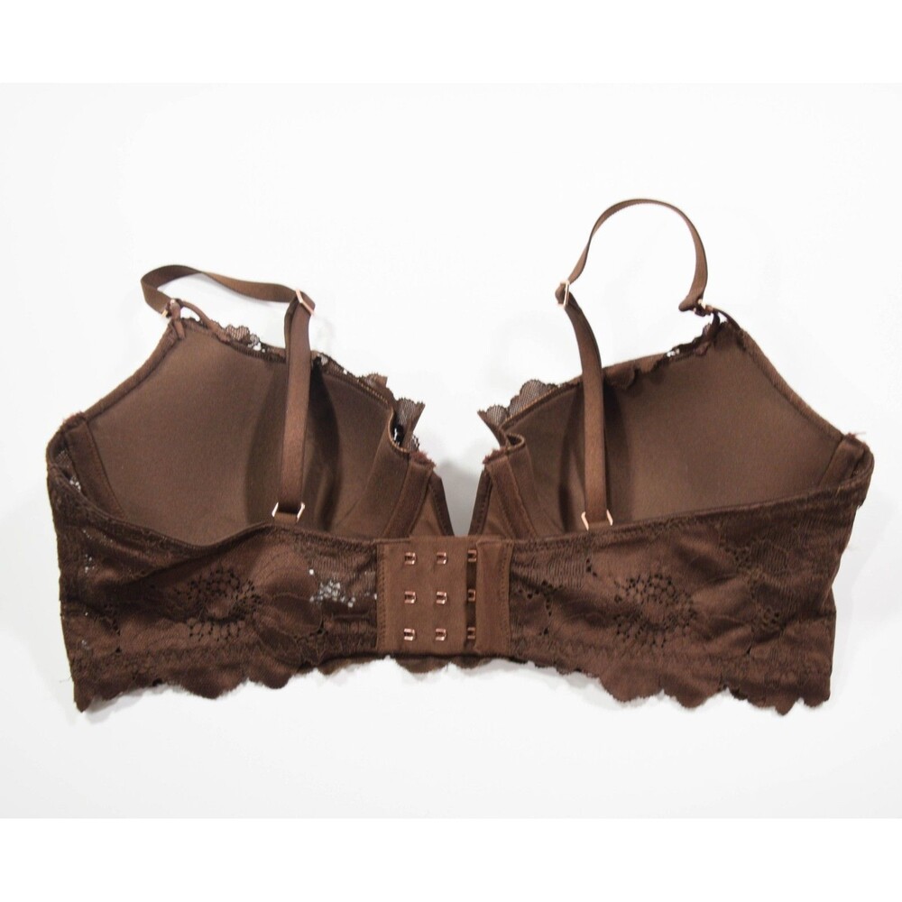 Aerie American Eagle Real Power Balconette Brown Poppy Lace Underwire Bra Sz 36B - Picture 3 of 5